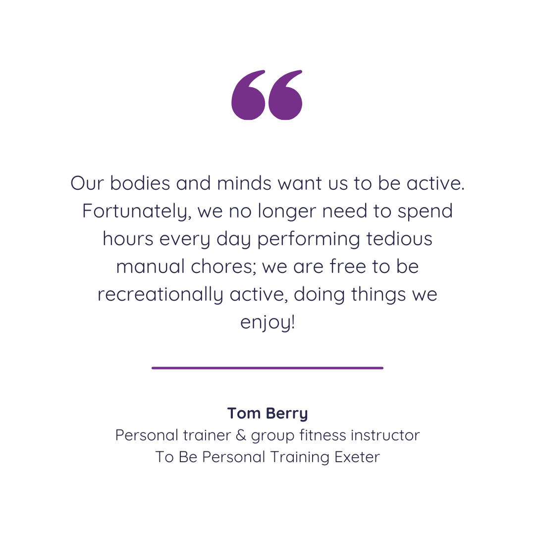 Quote from Tom Berry, guest writer and personal trainer
